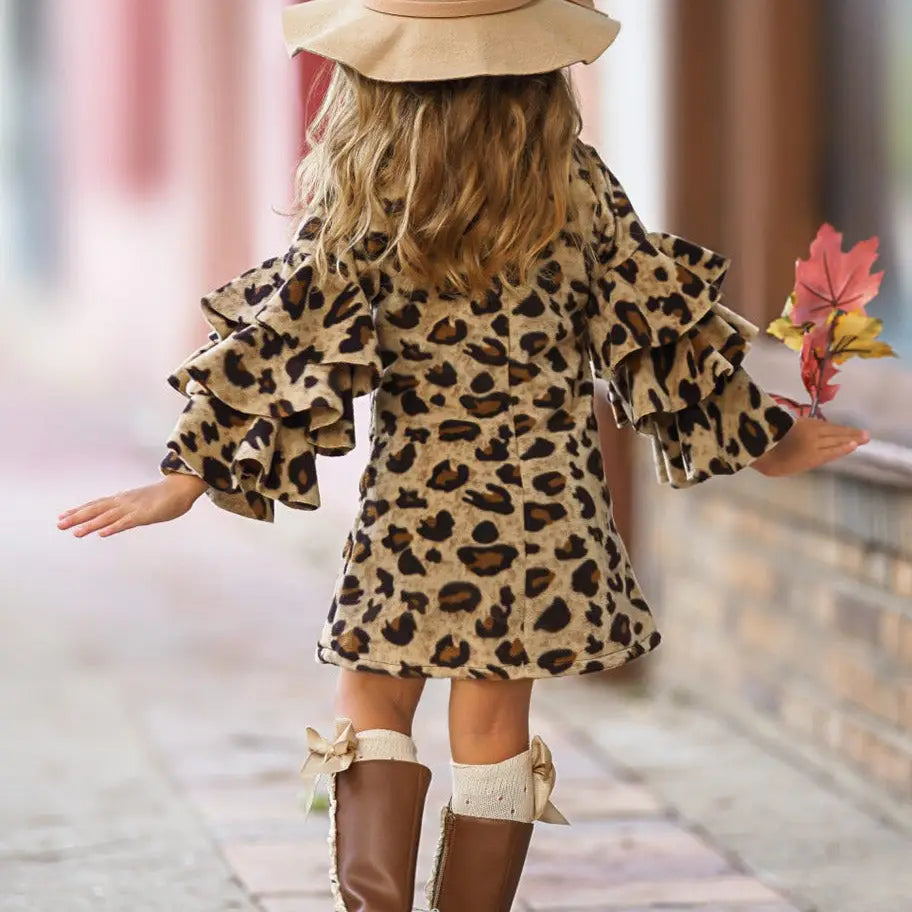 Animal Print Bell Sleeve Dress