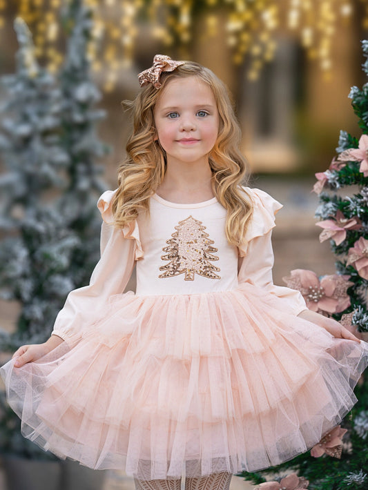 Twinkle Tree Sequin Christmas Tutu Dress